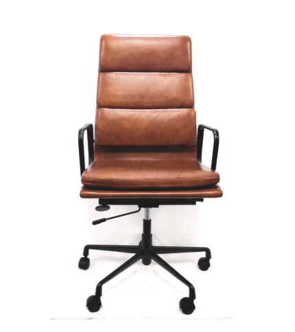 Black Frame Soft Pad Eames 219 Style High Back Leather Office Chair